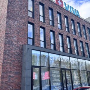 Kyiv office building after complete facade modernization project